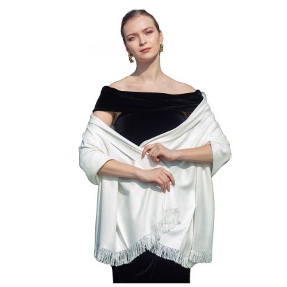 100% Egyptian Cotton, Handloomed Scarf/Shawl, Luxurious feel, Breathable, Solid colors in a Gift box, Unisex (Off White), Colors: Off Whiteby All CottonZ