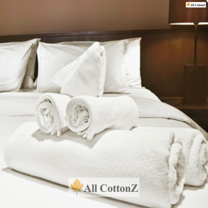 White Percale Bedding set Linen for Hotels by All CottonZby All CottonZ