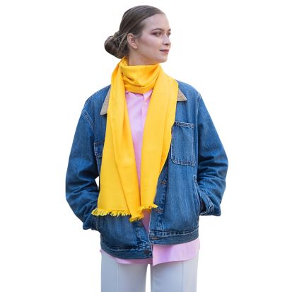 100% Cotton Unisex Scarf (Light Yellow)by All CottonZ
