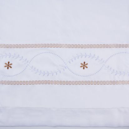 All CottonZ 100% Egyptian Cotton, 600 TC, Embroidered, Duvet Cover 260x230 + Fitted sheet 200x200 + 2 pillow Shams, Sateen feel and look (Super King), 8 imageby All CottonZ